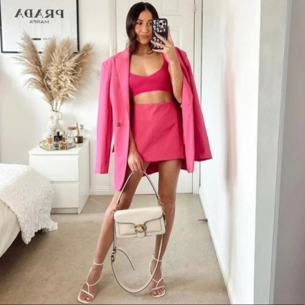Zara Pink Blazer and Skirt Set